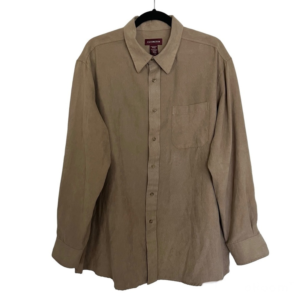 Covington Tan Long Sleeve Button Down Shirt Size XL